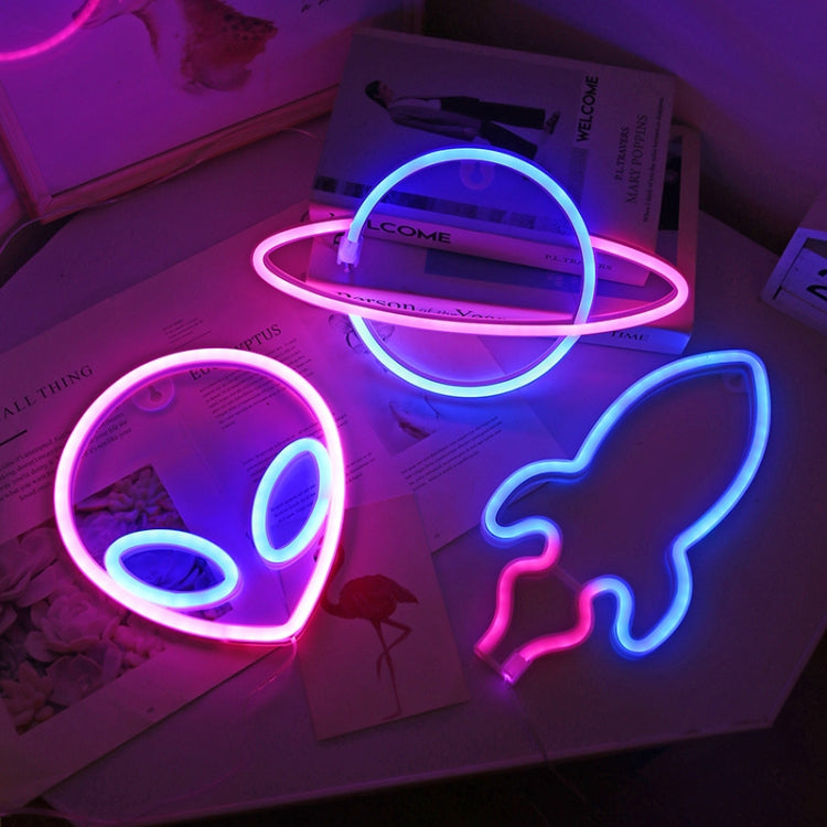 ضوء نيون زخرفي مخصص LED، ضوء تصميم، صندوق بطارية USB، غرض مزدوج، المواصفات: كائن فضائي، كوكب