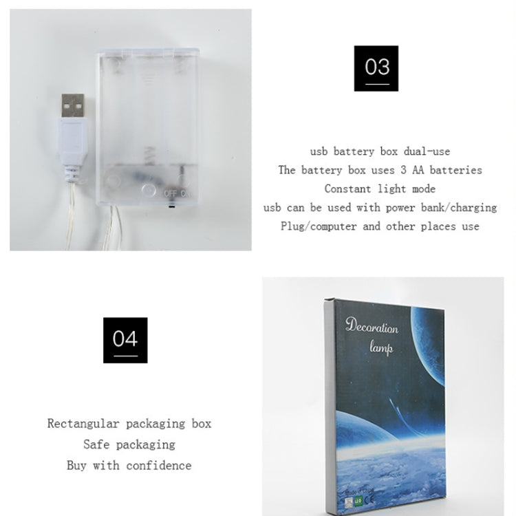 ضوء نيون زخرفي مخصص LED، ضوء تصميم، صندوق بطارية USB، غرض مزدوج، المواصفات: كائن فضائي، كوكب
