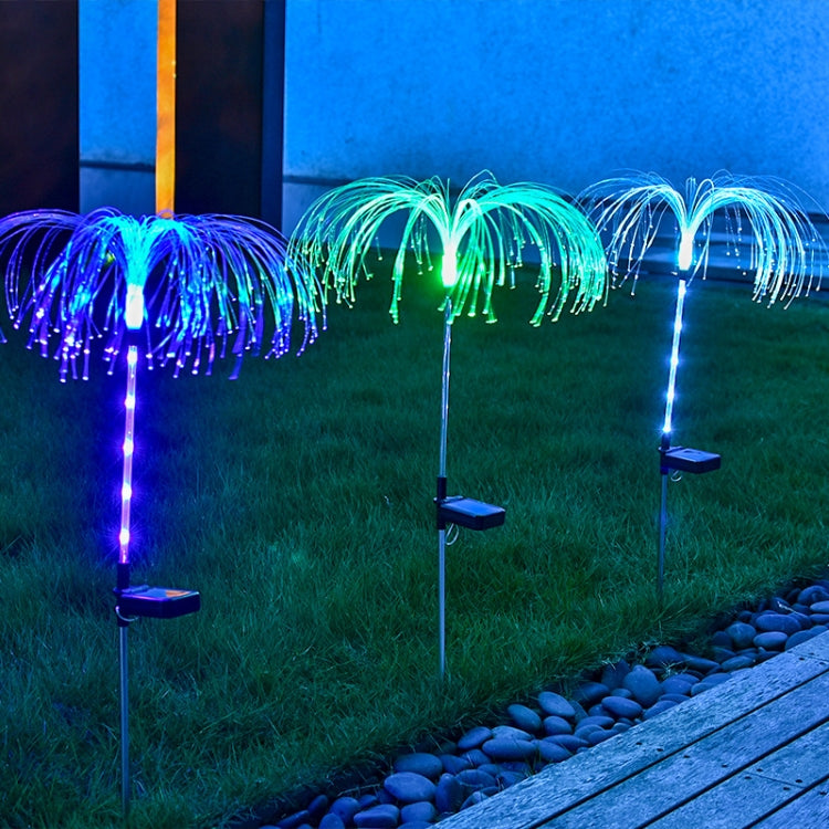 Solar Fiber Optic Jellyfish Lamp Lawn Ground Plug LED Lamp Outdoor Garden Decoration Lamp, Single Layer