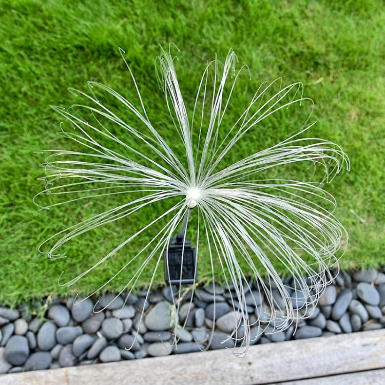 Solar Fiber Optic Jellyfish Lamp Lawn Ground Plug LED Lamp Outdoor Garden Decoration Lamp, Single Layer