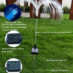 Solar Fiber Optic Jellyfish Lamp Lawn Ground Plug LED Lamp Outdoor Garden Decoration Lamp, Single Layer