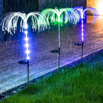 Solar Fiber Optic Jellyfish Lamp Lawn Ground Plug LED Lamp Outdoor Garden Decoration Lamp, Single Layer