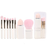 8-in-1 Square Makeup Brush Mini Portable Retractable Blush Brush Eye Shadow Brush Novice Makeup Set, 8 in 1(Milk White), 8 in 1( Wine Red), 8 in 1(Light-skinned), 8 in 1(Light Blue)