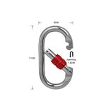 XINDA XDQ96068 Outdoor Equipment Climbing Main Lock Carabiner O-Shaped Steel Lock Wire Buckle Lock, XINDA XDQ96068(Black), XINDA XDQ96068(Silver Red), XINDA XDQ96068(Silver Blue)