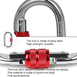 XINDA XDQ96068 Outdoor Equipment Climbing Main Lock Carabiner O-Shaped Steel Lock Wire Buckle Lock, XINDA XDQ96068(Black), XINDA XDQ96068(Silver Red), XINDA XDQ96068(Silver Blue)