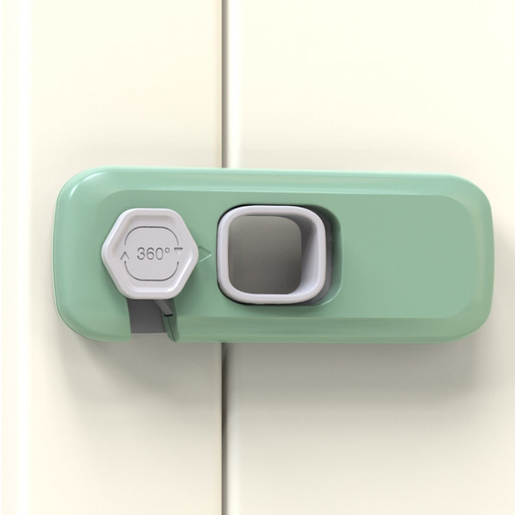 Children Anti-pinch Hand-opening Door Safety Lock, Light Gray, Green