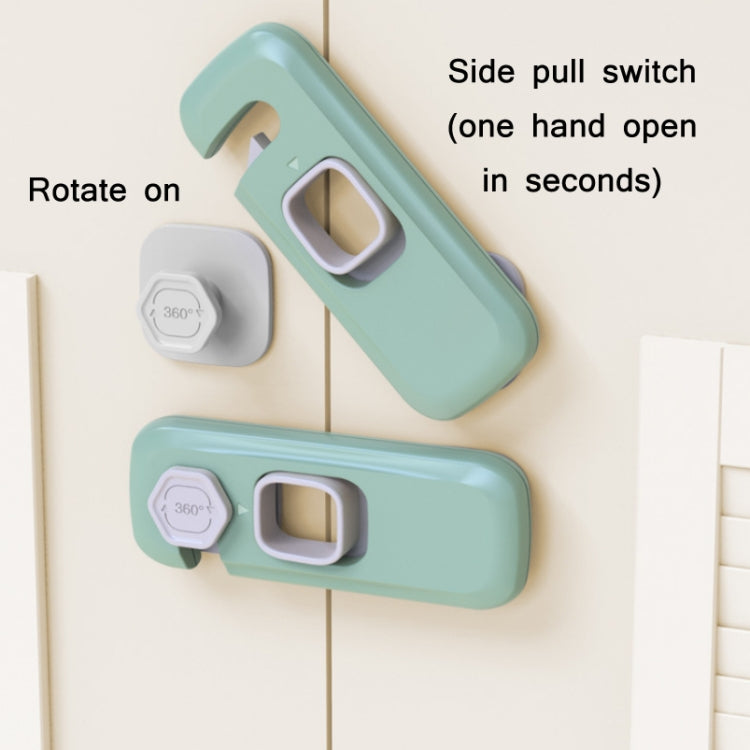 Children Anti-pinch Hand-opening Door Safety Lock, Light Gray, Green