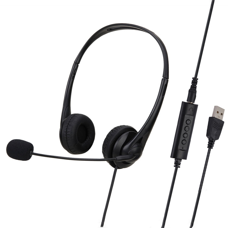 SOYTO SY490 Teaching Office Network Class Student Education Computer Headset, Style:, Double Ear Black Separation USB