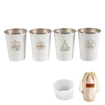 4 PCS / Set Outdoor Picnic Stainless Steel Cup, With Storage Bag (White), With Storage Bag (Black), With Storage Bag (Army Green), With Storage Bag (Dark Blue), With Storage Bag+Silicone Holder (White), With Storage Bag+Silicone Holder (Black)         ...