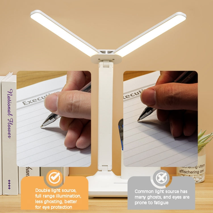 Double Head Lighting LED Charging Desk Lamp,Style:, Plug-in Version+Cable, Rechargeable 3600mAh+Cable, Rechargeable  4000mAh+Cable