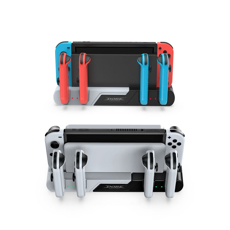 DOBE TNS-0122 4 In 1 Gamepad Charging Dock For Switch OLED, TNS-0122 Red Black, TNS-0122 White Black