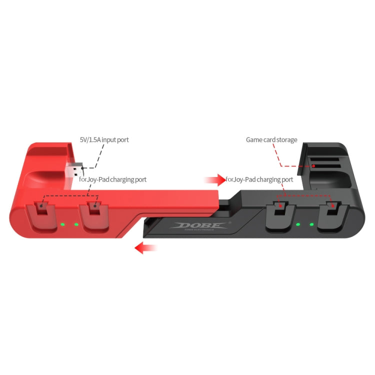 DOBE TNS-0122 4 In 1 Gamepad Charging Dock For Switch OLED, TNS-0122 Red Black, TNS-0122 White Black