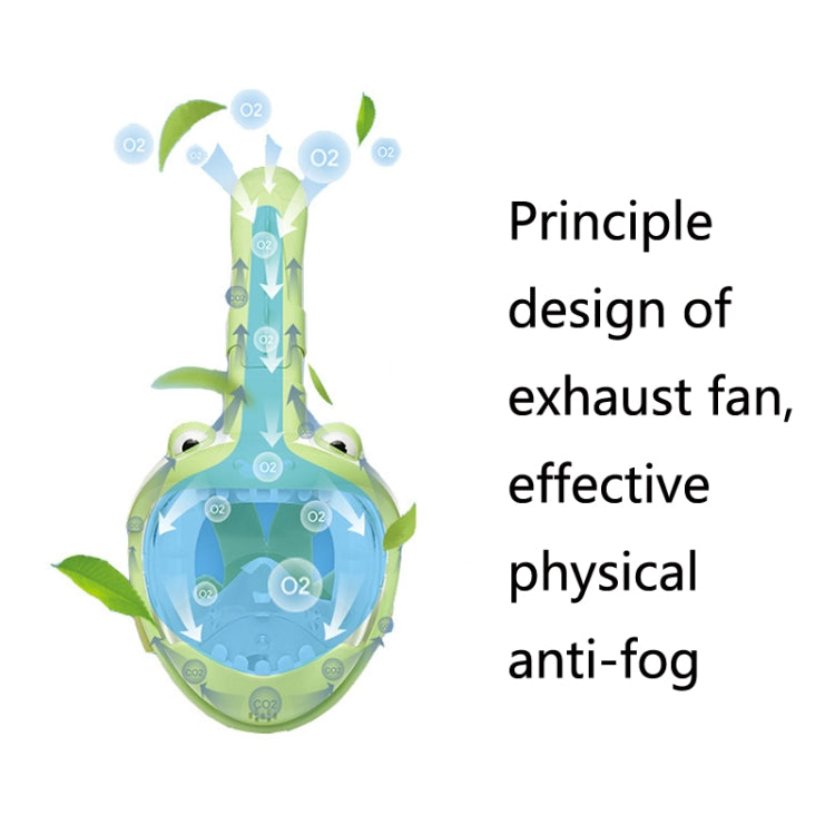 Cartoon Kids Full Dry Diving Mask Swimming Anti-Fog Snorkeling Mask, XS
