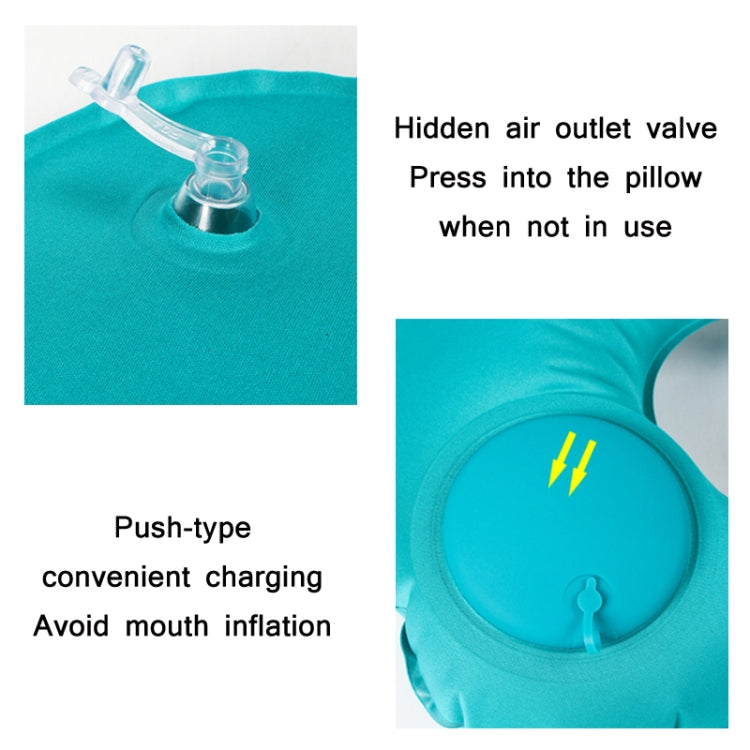 Travel Inflatable Press U-Shaped Neck Guard Pillow, Flocked U009-01（Peacock Green ）, Flocked U009-03（Light Gray）, Flocked U009-04（Medium Blue）, Flocked U009-02（Rose Red）, Flocked U009-05（Dark Blue）, Flocked U009-060（Sky Blue）, Flocked U009-070（Orange） ...