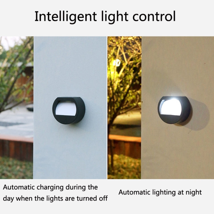 Solar Outdoor Waterproof LED Round Wall Lamp Stair Light, White Light, Warm Light