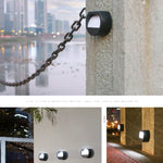 Solar Outdoor Waterproof LED Round Wall Lamp Stair Light, White Light, Warm Light