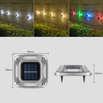 8 LED Solar Wall Lamp Outdoor Stainless Steel Buried Light, White Light, Warm Light, Colorful Light
