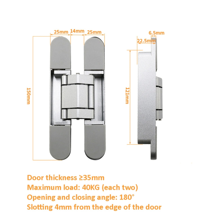 Three-Dimensional Adjustable Cross Hinge Folding Door Concealed Hinge, No. 1 Sand Silver 40kg, No. 2 Sand Silver 60kg, No. 3 Sand Silver 80kg, No. 4 Sand Silver 80kg, No. 5 Sand Silver 120kg, No. 1 Dumb Black 40kg, No. 2 Dumb Black 60kg                ...