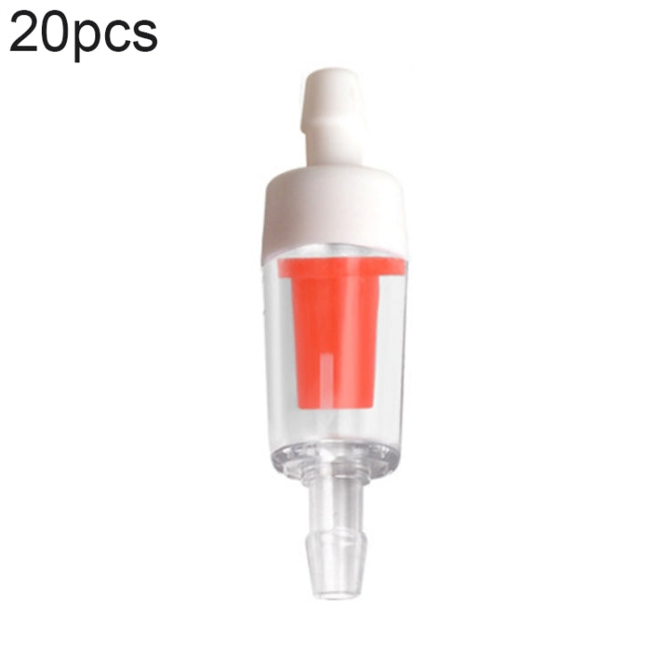 20 PCS Fish Tank Oxygen Pump Trachea Check Valve, 4mm (Red), 4mm (Black), 4mm (White), 4mm (Blue), 8mm (Red), 10mm (White), 12mm (White), 4mm (White Red), 4mm (White Black)