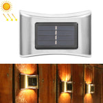 6 LED Solar Outdoor Garden Stainless Steel Wall Lamp, White Light, Warm Light, Color Light