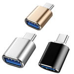 10 قطع محول OTG USB 3.0 أنثى إلى USB-C / Type-C ذكر، 10 قطع بدون مؤشر