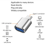 10 قطع محول OTG USB 3.0 أنثى إلى USB-C / Type-C ذكر، 10 قطع بدون مؤشر