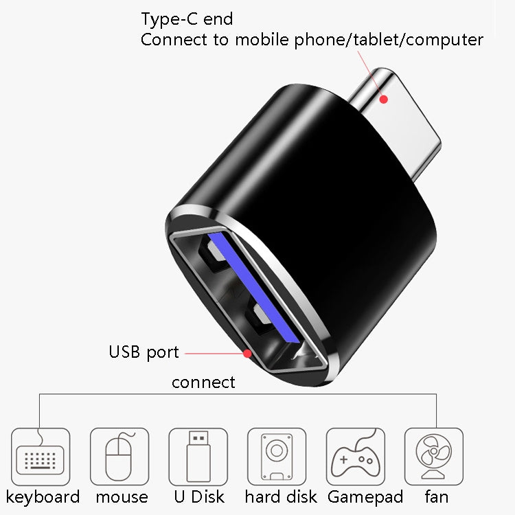10 قطع محول OTG USB 3.0 أنثى إلى USB-C / Type-C ذكر، 10 قطع بدون مؤشر