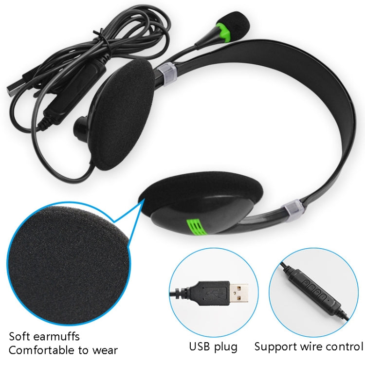 USB440 Universal USB Computer Cable Head Wearable Electricity Music Voice Headphones