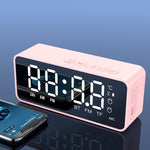 مكبر صوت بلوتوث منبه صغير مع مرآة ZXL-G50 يدعم بطاقة TF، ZXL-G50 أسود، ZXL-G50 أبيض، ZXL-G50 وردي