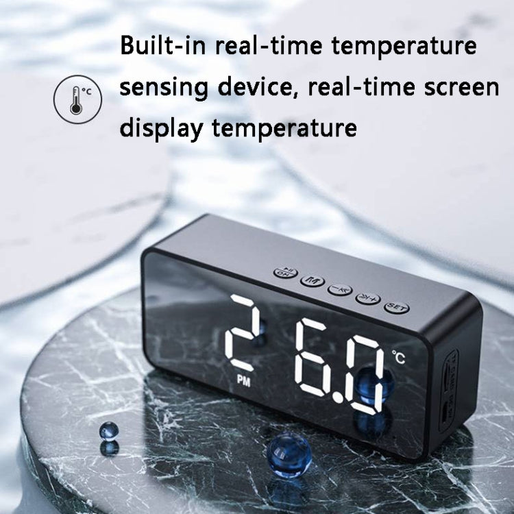 مكبر صوت بلوتوث منبه صغير مع مرآة ZXL-G50 يدعم بطاقة TF، ZXL-G50 أسود، ZXL-G50 أبيض، ZXL-G50 وردي