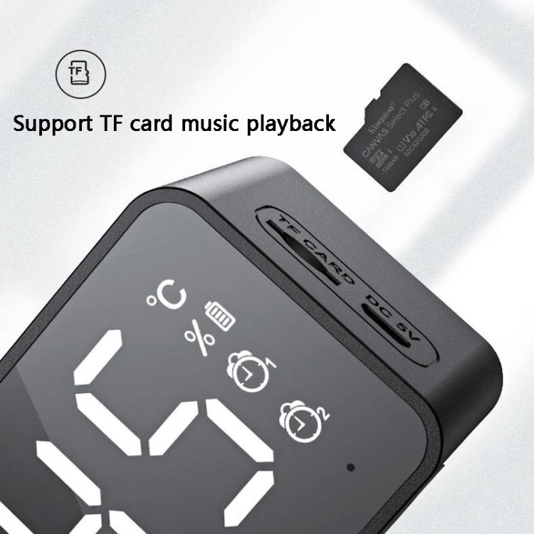 مكبر صوت بلوتوث منبه صغير مع مرآة ZXL-G50 يدعم بطاقة TF، ZXL-G50 أسود، ZXL-G50 أبيض، ZXL-G50 وردي