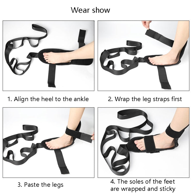 Yoga Stretch Trainer Rehabilitation Correction Belt Foot Drop Stretcher, Oxford Black