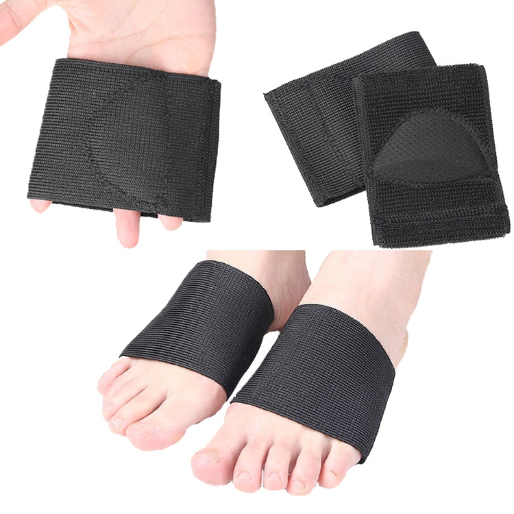 Flat Foot Bow Support Half Pad Elastic Bandage Foot Pad, Black S, Black M, Black L