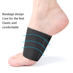 Flat Foot Bow Support Half Pad Elastic Bandage Foot Pad, Black S, Black M, Black L