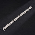 NL075H Street Hip Hop Square Rock Candy Necklace Bracelet, Size:, 18cm (Gold), 18cm (Silver), 45cm (Gold), 45cm (Silver)