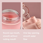 1000ml Large Capacity Gradient ColorsPlastic Sports Water Cup, Cherry Pink, Sky Blue, Silver Gray
