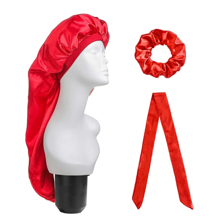 3 PCS/Set Hair Care Long Cap + Turban + Hair Ring, Red, Blue, Purple, Black, White, Orange, Rose Red, Silver, Champagne, Lake Blue
