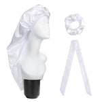 3 PCS/Set Hair Care Long Cap + Turban + Hair Ring, Red, Blue, Purple, Black, White, Orange, Rose Red, Silver, Champagne, Lake Blue