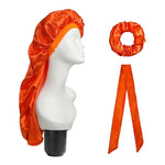 3 PCS/Set Hair Care Long Cap + Turban + Hair Ring, Red, Blue, Purple, Black, White, Orange, Rose Red, Silver, Champagne, Lake Blue