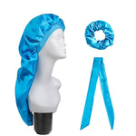 3 PCS/Set Hair Care Long Cap + Turban + Hair Ring, Red, Blue, Purple, Black, White, Orange, Rose Red, Silver, Champagne, Lake Blue