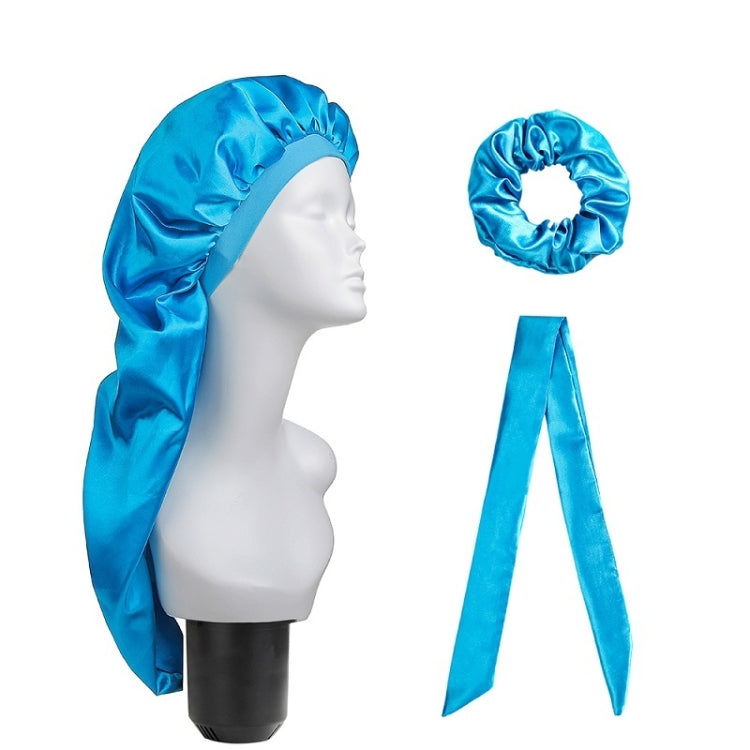 3 PCS/Set Hair Care Long Cap + Turban + Hair Ring, Red, Blue, Purple, Black, White, Orange, Rose Red, Silver, Champagne, Lake Blue