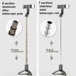 Mini Selfie Stick Integrated Multifunctional Bluetooth Selfie, Specification:, Q10S 70cm With Fill Light, Q11 74CM Without Fill Light, Q10 68CM Without Fill Light