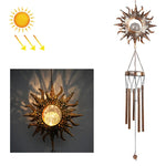 Solar Suspending Iron Wind Chime Lamp, Sun, Moon