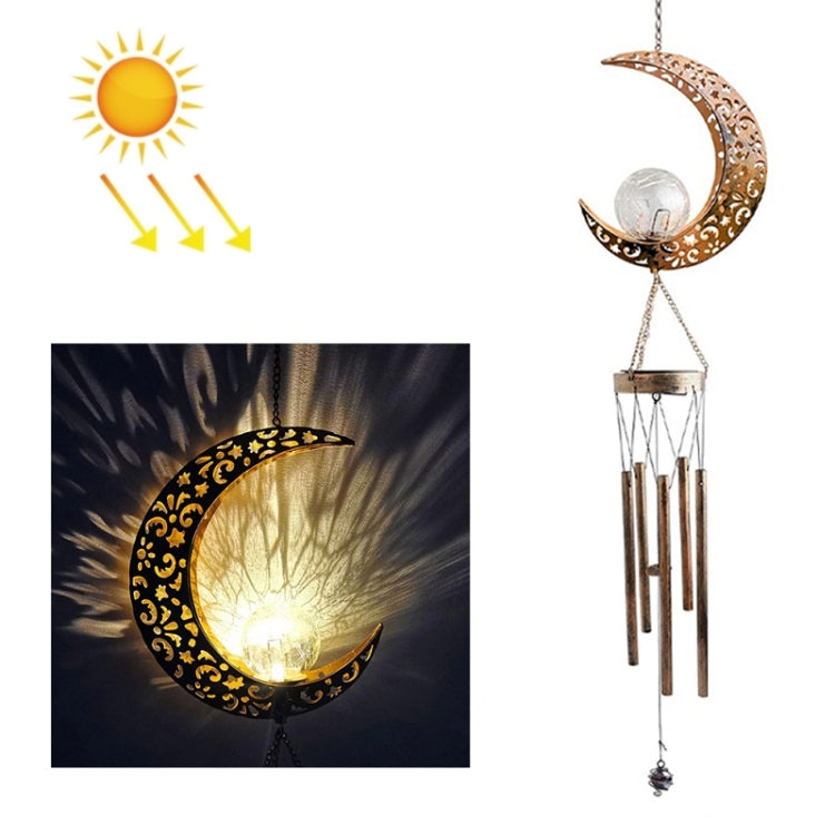 Solar Suspending Iron Wind Chime Lamp, Sun, Moon