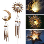 Solar Suspending Iron Wind Chime Lamp, Sun, Moon
