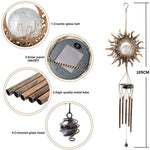 Solar Suspending Iron Wind Chime Lamp, Sun, Moon