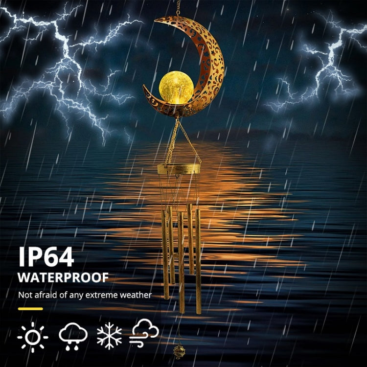 Solar Suspending Iron Wind Chime Lamp, Sun, Moon