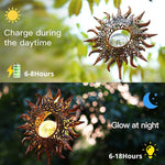 Solar Suspending Iron Wind Chime Lamp, Sun, Moon