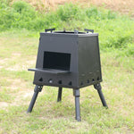 Outdoor Camping Folding Portable Barbecue Wood Stove, Size:, Small (Green), Small (Black), Small (Stainless Steel), Large (Green), Large (Black), Large (Stainless Steel)