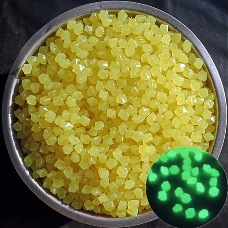 Garden Aquarium Landscape Resin Luminous Rhombus Stone, Mixed Color, Blue, Cyan, Green, White, Purple, Yellow, Red